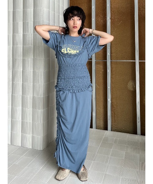 ELCHELE（エルチェレ）の「ELCHELE LOGO TEE（Tシャツ/カットソー・レディース・ブルー/ベビーピンク/スミクロ/ホワイト系その他・FREE）」の16枚目の写真