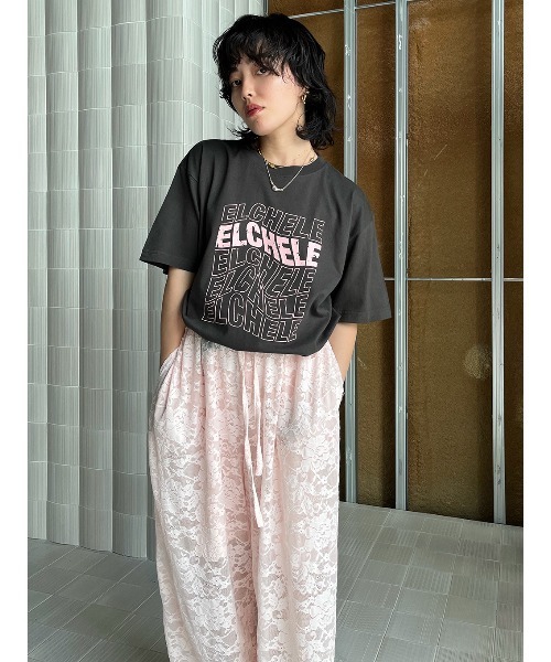 ELCHELE（エルチェレ）の「ELCHELE LOGO TEE（Tシャツ/カットソー・レディース・ブルー/ベビーピンク/スミクロ/ホワイト系その他・FREE）」の14枚目の写真