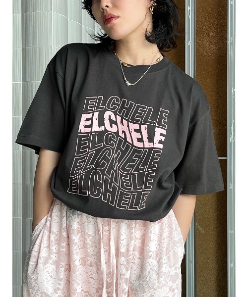 ELCHELE（エルチェレ）の「ELCHELE LOGO TEE（Tシャツ/カットソー・レディース・ブルー/ベビーピンク/スミクロ/ホワイト系その他・FREE）」の20枚目の写真
