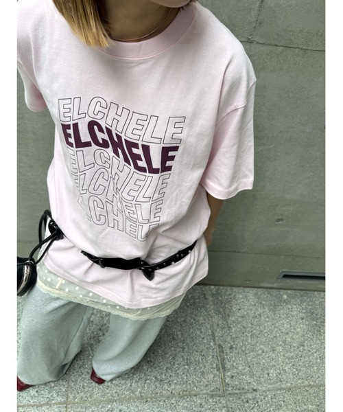 ELCHELE（エルチェレ）の「ELCHELE LOGO TEE（Tシャツ/カットソー・レディース・ブルー/ベビーピンク/スミクロ/ホワイト系その他・FREE）」の8枚目の写真