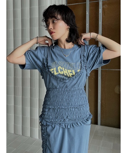 ELCHELE（エルチェレ）の「ELCHELE LOGO TEE（Tシャツ/カットソー・レディース・ブルー/ベビーピンク/スミクロ/ホワイト系その他・FREE）」の21枚目の写真