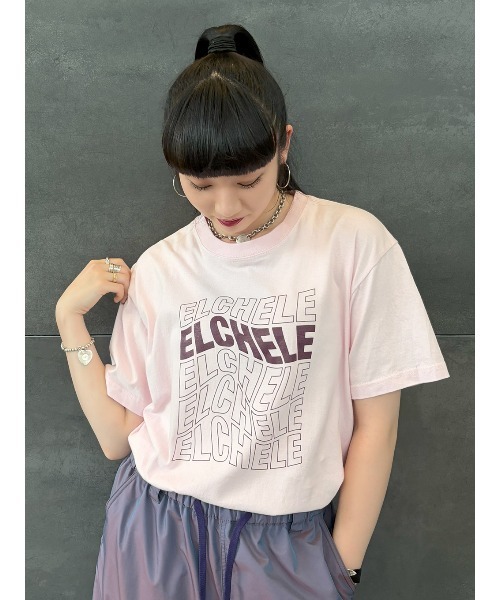 ELCHELE（エルチェレ）の「ELCHELE LOGO TEE（Tシャツ/カットソー・レディース・ブルー/ベビーピンク/スミクロ/ホワイト系その他・FREE）」の6枚目の写真