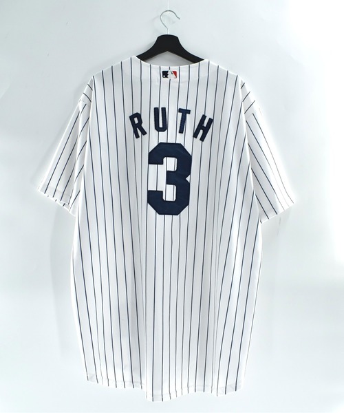 NBA/NFL/NHL/MLB(エヌビーエーエヌエフエルエヌエイチエルエムエルビー)の「【USED】Mitchell & Ness “MLB New York Yankees / #3 RUTH“ ゲームシャツ(シャツ/ブラウス・メンズ・ホワイト・X-LARGE)」の7枚目の写真