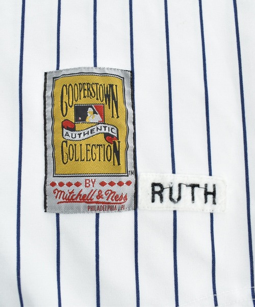 NBA/NFL/NHL/MLB(エヌビーエーエヌエフエルエヌエイチエルエムエルビー)の「【USED】Mitchell & Ness “MLB New York Yankees / #3 RUTH“ ゲームシャツ(シャツ/ブラウス・メンズ・ホワイト・X-LARGE)」の3枚目の写真