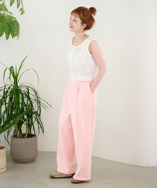 B.C STOCK(ベーセーストック)の「【ZOZO先行販売】手洗い可 / Gleamy / グリーミー レースノースリブラウス(シャツ/ブラウス・レディース・ブルー系その他/ホワイト/ブラック・FREE)」の17枚目の写真