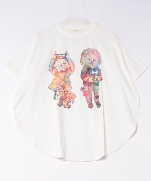 unica(ユニカ)の「夢あそびイラストまんまるTシャツ(Tシャツ/カットソー・レディース・ホワイト系3/ホワイト系1/ホワイト系2・FREE)」の18枚目の写真