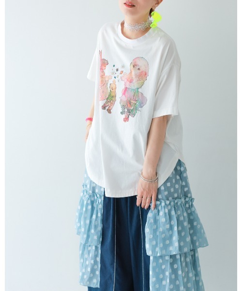 unica(ユニカ)の「夢あそびイラストまんまるTシャツ(Tシャツ/カットソー・レディース・ホワイト系3/ホワイト系1/ホワイト系2・FREE)」の21枚目の写真