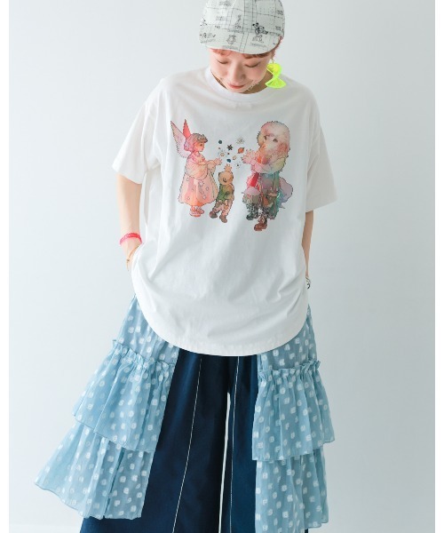 unica(ユニカ)の「夢あそびイラストまんまるTシャツ(Tシャツ/カットソー・レディース・ホワイト系3/ホワイト系1/ホワイト系2・FREE)」の22枚目の写真