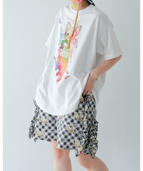unica(ユニカ)の「夢あそびイラストまんまるTシャツ(Tシャツ/カットソー・レディース・ホワイト系3/ホワイト系1/ホワイト系2・FREE)」の7枚目の写真