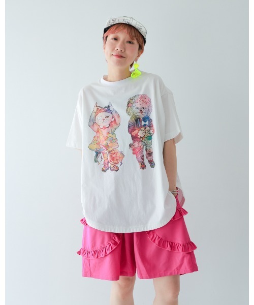 unica(ユニカ)の「夢あそびイラストまんまるTシャツ(Tシャツ/カットソー・レディース・ホワイト系3/ホワイト系1/ホワイト系2・FREE)」の9枚目の写真