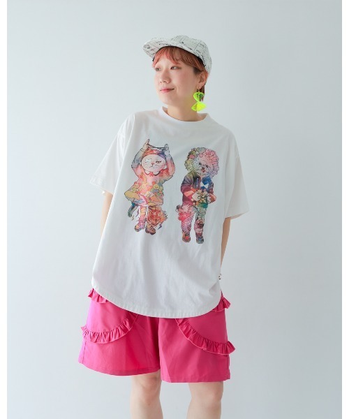unica(ユニカ)の「夢あそびイラストまんまるTシャツ(Tシャツ/カットソー・レディース・ホワイト系3/ホワイト系1/ホワイト系2・FREE)」の10枚目の写真