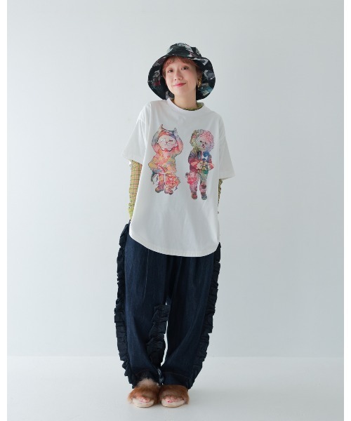 unica(ユニカ)の「夢あそびイラストまんまるTシャツ(Tシャツ/カットソー・レディース・ホワイト系3/ホワイト系1/ホワイト系2・FREE)」の13枚目の写真