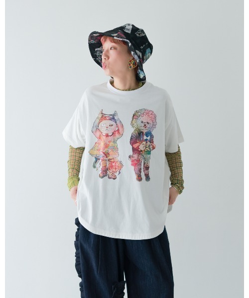unica(ユニカ)の「夢あそびイラストまんまるTシャツ(Tシャツ/カットソー・レディース・ホワイト系3/ホワイト系1/ホワイト系2・FREE)」の14枚目の写真