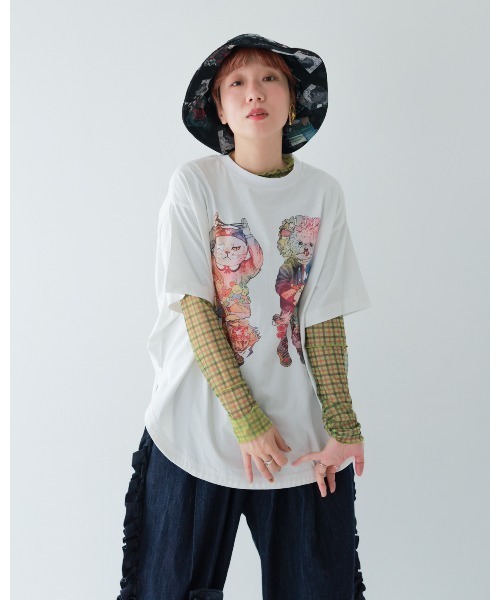 unica(ユニカ)の「夢あそびイラストまんまるTシャツ(Tシャツ/カットソー・レディース・ホワイト系3/ホワイト系1/ホワイト系2・FREE)」の15枚目の写真