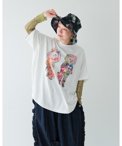 unica(ユニカ)の「夢あそびイラストまんまるTシャツ(Tシャツ/カットソー・レディース・ホワイト系3/ホワイト系1/ホワイト系2・FREE)」の16枚目の写真