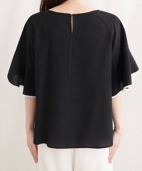 natural couture（ナチュラルクチュール）の「麻調合繊ラッフルスリーブブラウス（シャツ/ブラウス・レディース・ミント/ブラック/サックスブルー/ライトグレー/ネイビー・FREE）」の22枚目の写真