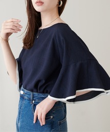 ラッフルスリーブ」に該当するブルー・ネイビー/青色系のファッション
