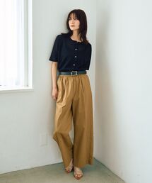 YECCA VECCA | コットンイージー切替ワイドパンツ(その他パンツ)