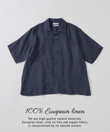 B.C STOCK（ベーセーストック）の「ヨーロッパリネン100% オープン半袖シャツ（シャツ/ブラウス）」