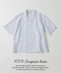 B.C STOCK（ベーセーストック）の「ヨーロッパリネン100% オープン半袖シャツ（シャツ/ブラウス）」