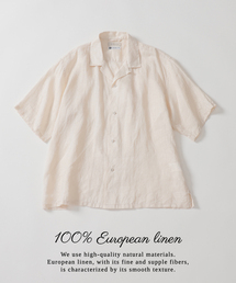 B.C STOCK（ベーセーストック）の「ヨーロッパリネン100% オープン半袖シャツ（シャツ/ブラウス）」