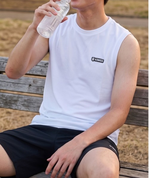K-SWISS｜ケースイス（メンズ）のタンクトップ（ホワイト/白色系）通販