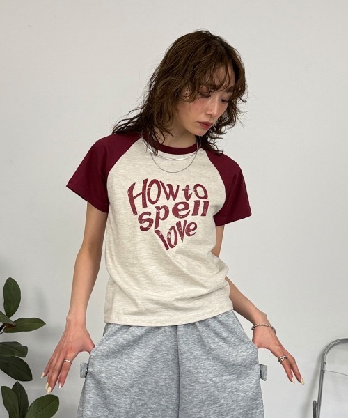mellomela.(メロメラ)の「ビッグロゴラグランTシャツ(Tシャツ/カットソー・レディース・ブラック/レッド・FREE)」の6枚目の写真