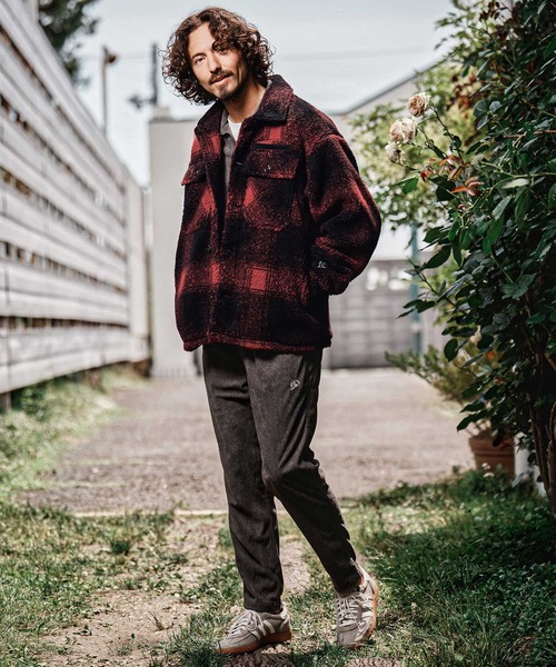 1minute 1second(ワンミニットワンセカンド)の「mj11690-faux leather trim check boa CPO jacket チェックボアジャケット(1M26A140)(その他アウター・メンズ・ホワイト×ブラック/グレー系その他/レッド系その他・S/M/L/XL)」の10枚目の写真