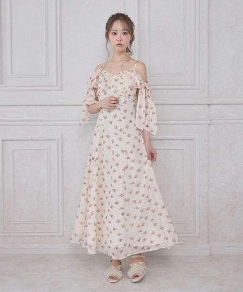 MAJESTIC LEGON（マジェスティックレゴン）の「リボンスリーブシフォンキャミワンピース（ワンピース・レディース・グリーン系その他/ホワイト系その他/レッド系その他2・MEDIUM/SMALL）」の15枚目の写真