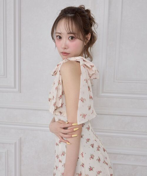MAJESTIC LEGON（マジェスティックレゴン）の「リボンスリーブシフォンキャミワンピース（ワンピース・レディース・グリーン系その他/ホワイト系その他/レッド系その他2・MEDIUM/SMALL）」の19枚目の写真