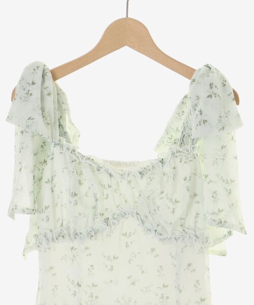 MAJESTIC LEGON(マジェスティックレゴン)の「リボンスリーブシフォンキャミワンピース(ワンピース・レディース・グリーン系その他/ホワイト系その他/レッド系その他2・MEDIUM/SMALL)」の14枚目の写真