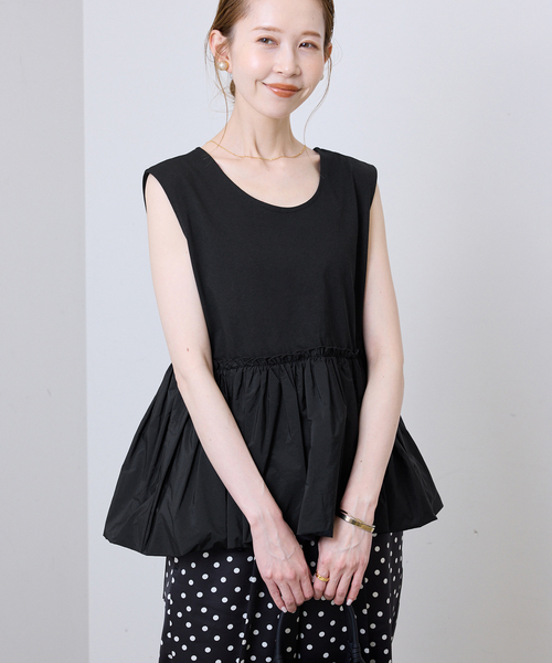 SLOBE IENA(スローブイエナ)の「バルーンコンビカットソー(Tシャツ/カットソー・レディース・ブラック/ホワイト・FREE)」の10枚目の写真