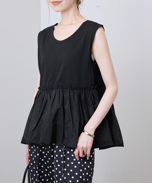 SLOBE IENA(スローブイエナ)の「バルーンコンビカットソー(Tシャツ/カットソー・レディース・ブラック/ホワイト・FREE)」の12枚目の写真