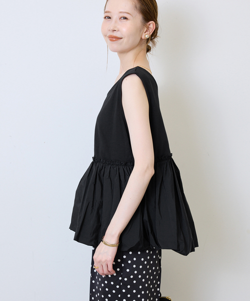 SLOBE IENA(スローブイエナ)の「バルーンコンビカットソー(Tシャツ/カットソー・レディース・ブラック/ホワイト・FREE)」の13枚目の写真