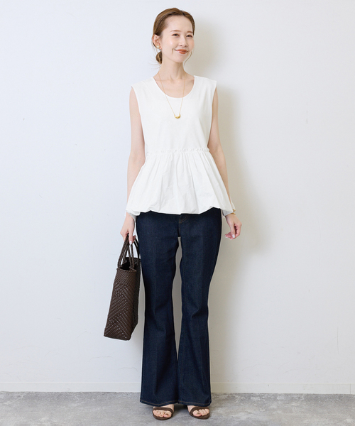 SLOBE IENA(スローブイエナ)の「バルーンコンビカットソー(Tシャツ/カットソー・レディース・ブラック/ホワイト・FREE)」の21枚目の写真