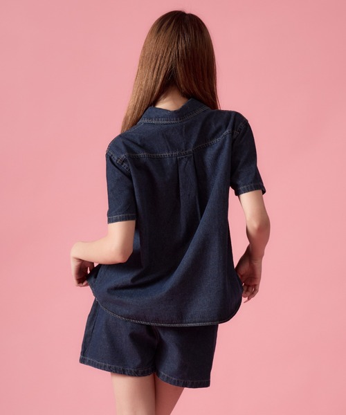 mindseeker girls(マインドシーカーガールズ)の「Rhinestone Lettering Denim Set / レタリングラインストーンデニムセット 2点セット(デニムジャケット・レディース・インディゴブルー・FREE)」の7枚目の写真