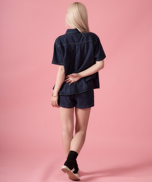 mindseeker girls(マインドシーカーガールズ)の「Rhinestone Lettering Denim Set / レタリングラインストーンデニムセット 2点セット(デニムジャケット・レディース・インディゴブルー・FREE)」の20枚目の写真