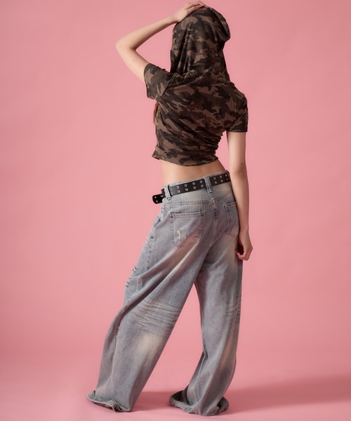 mindseeker girls(マインドシーカーガールズ)の「Vintage Zirconia Distressed Denim / ヴィンテージジルコニアダメージデニム(デニムパンツ・レディース・ライトブルー・S/M)」の14枚目の写真