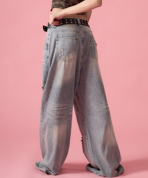 mindseeker girls(マインドシーカーガールズ)の「Vintage Zirconia Distressed Denim / ヴィンテージジルコニアダメージデニム(デニムパンツ・レディース・ライトブルー・S/M)」の11枚目の写真