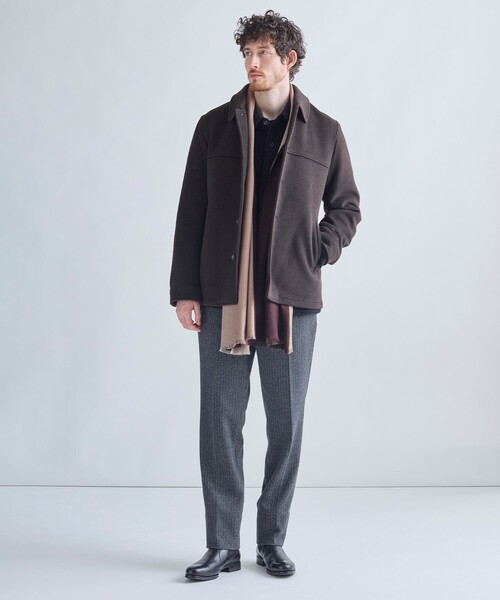 MEN'S BIGI（メンズビギ）の「テックビーバーツイルカーコートブルゾン［ストレッチ］（チェスターコート・メンズ・ブラウン/ブラック・03/02/01/04）」の7枚目の写真