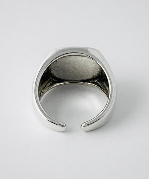 NOEL（ノエル）の「Square Black Signet Ring #171　フリーサイズリング（リング・メンズ・シルバー・FREE）」の4枚目の写真