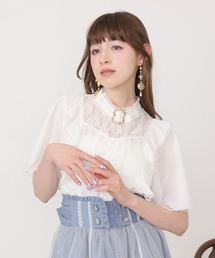 axes femme POETIQUE | チョーカー風フリルブラウス(シャツ/ブラウス)