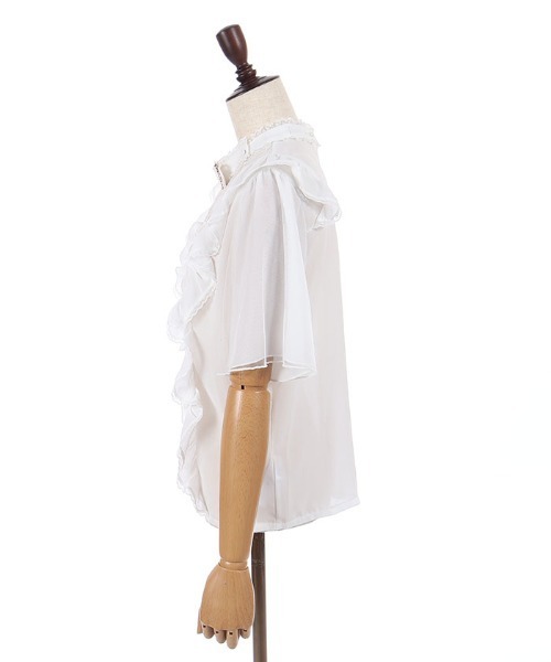 axes femme POETIQUE（アクシーズファムポエティック）の「チョーカー風フリルブラウス（シャツ/ブラウス・レディース・ホワイト/サックスブルー/ブラック・MEDIUM）」の5枚目の写真