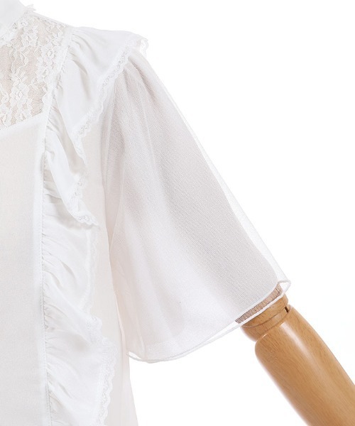 axes femme POETIQUE（アクシーズファムポエティック）の「チョーカー風フリルブラウス（シャツ/ブラウス・レディース・ホワイト/サックスブルー/ブラック・MEDIUM）」の10枚目の写真