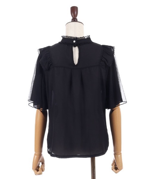 axes femme POETIQUE（アクシーズファムポエティック）の「チョーカー風フリルブラウス（シャツ/ブラウス・レディース・ホワイト/サックスブルー/ブラック・MEDIUM）」の14枚目の写真