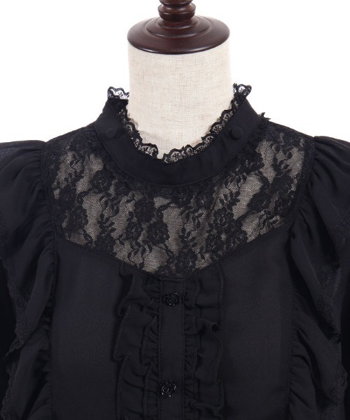 axes femme POETIQUE（アクシーズファムポエティック）の「チョーカー風フリルブラウス（シャツ/ブラウス・レディース・ホワイト/サックスブルー/ブラック・MEDIUM）」の15枚目の写真