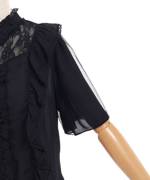 axes femme POETIQUE（アクシーズファムポエティック）の「チョーカー風フリルブラウス（シャツ/ブラウス・レディース・ホワイト/サックスブルー/ブラック・MEDIUM）」の18枚目の写真
