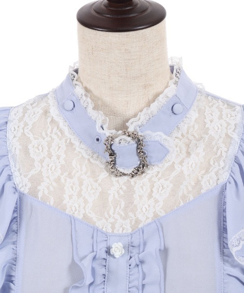 axes femme POETIQUE（アクシーズファムポエティック）の「チョーカー風フリルブラウス（シャツ/ブラウス・レディース・ホワイト/サックスブルー/ブラック・MEDIUM）」の22枚目の写真
