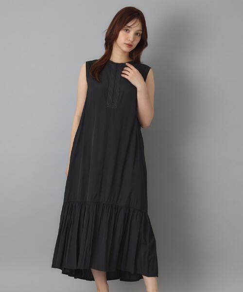 DRESSTERIOR（ドレステリア）の「【ウォッシャブル】ノースリーブギャザーヘムワンピース（ワンピース・レディース・ベージュ/ブラック・38）」の7枚目の写真