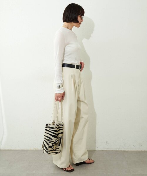 Whim Gazette（ウィムガゼット）の「コットン強撚フライスプルオーバー（Tシャツ/カットソー・レディース・ブラック/オフホワイト・FREE）」の15枚目の写真